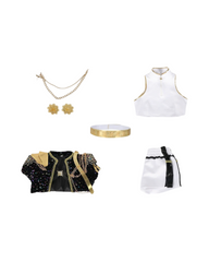 K-Pop Idol Stage Outfit – Black & Gold Performance  Costume