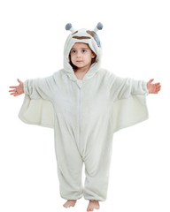 Fluffy Animal Hooded Jumpsuit for kids Featuring Cartoon Characters and Front Zipper
