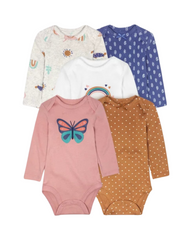 Long Sleeve Bodysuits Multi-Pack – Baby Assorted Cute Prints Set