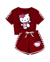 Hello Kitty Girls Short Sleeve T-Shirt and Shorts Set 2 Piece
