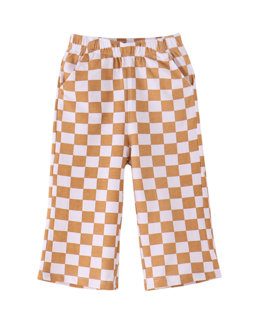 Checkered Cotton Trousers for Girls