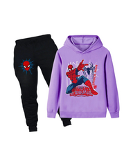 Spider-Man Print Kids Hoodie and Sweatpants Outfit Set