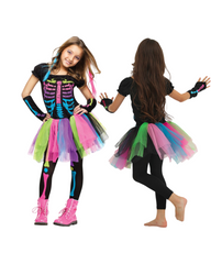 Rainbow Skeleton Tutu Dress and Leggings Set for Girls