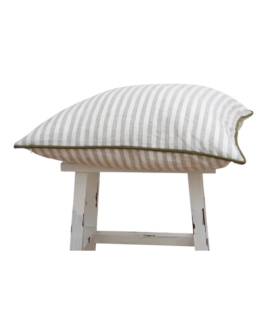 Light Grey Striped Cushion Cover