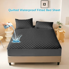 Deep Pocket Waterproof Fitted Bed Sheet – Premium Soft Quilted Mattress