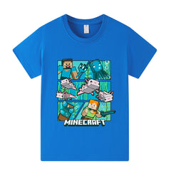 Block World Adventure Graphic Tee | 100% Breathable Cotton T-Shirt