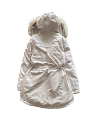 Beige Winter Puffer Parka - Fleece Lined Hooded Outerwear Coat