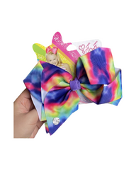 Oversized Rainbow Tie-Dye Hair Bow Clip for Girls