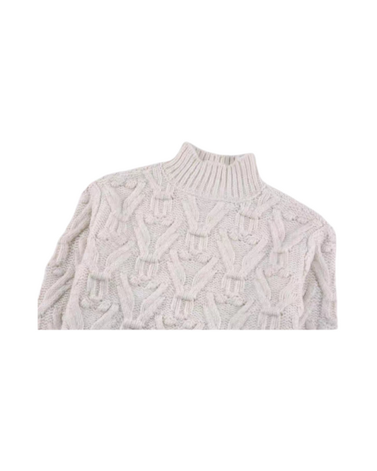 Chic Toddler & Girls Mock Neck Cable Knit Jumper – Soft Winter Top