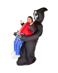 Inflatable Alien Piggyback Costume for Kids and Adults – Funny Blow Up Alien Carrying Human Suit for Halloween & Cosplay