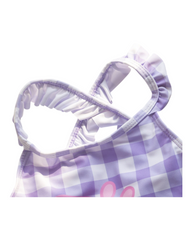 Purple Checkered Peppa Pig One-Piece Swimsuit