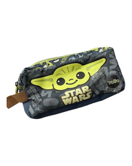 Alien Printed Canvas Pencil Case – Zippered Desk Organizer Pouch for Pens & Markers