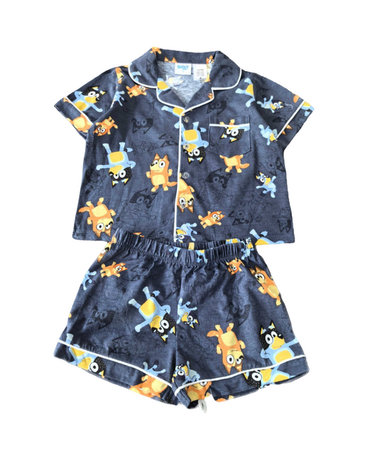 Animated Dog Print Short-Sleeve Pyjama Sleepwear Set