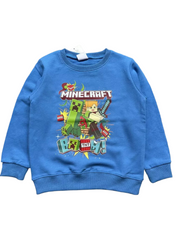 Minecraft Crewneck Sweatshirt with Graphic Print for Kids - Cotton Long Sleeve Pullover