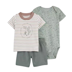 Baby Boys' Patterned Three-Piece Outfit Set
