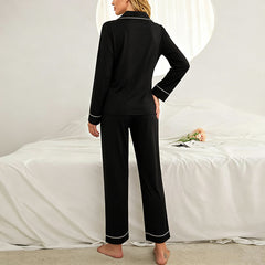 Modal Cotton Long Sleeve Pyjama Set Women Sleepwear Loungewear Two-Piece PJs