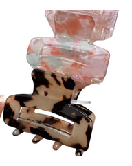 Trendy Matte & Glossy Hair Claw Clips 3-Piece Set