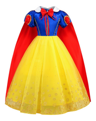 Snow White Costume Party Dress with Cape