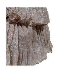 Velvet Tiered Mini Skirt - Elastic High Waist Gathered Pleated Dress