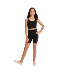 High-Waisted Stretch Activewear Girls Biker Shorts