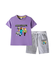 Kids Minecraft Graphic T-Shirt and Shorts Set