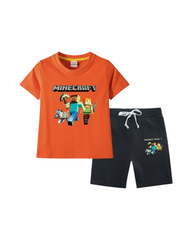 Kids Minecraft Graphic T-Shirt and Shorts Set