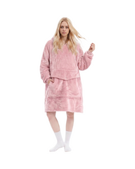Oversized Fleece Wearable Blanket Hoodie – Warm Plush Sherpa Loungewear