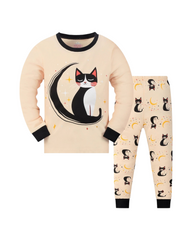 Long Sleeve Pajama Set - Cute Animal and Unicorn Print Girls Sleepwear