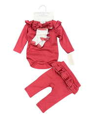 Baby bodysuit and Ruffled Pants Set