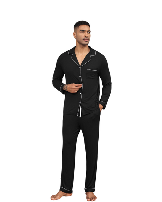 Stretch Modal Cotton Men's Long Sleeve Sleepwear Set