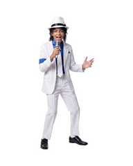 Iconic Pop Star White Suit 5-Piece Cosplay Costume Set