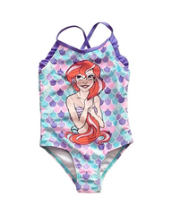 Undersea Fantasy Girls Printed Bathing Suit - Kids One-Piece Swimwear Costume