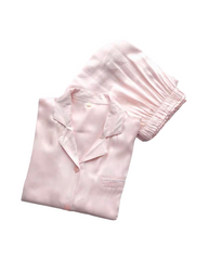 Silk Satin Long Sleeve Pajama Set for Women – Soft Button-Down Sleepwear & Loungewear