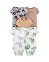 Baby Boys' 100% Cotton Patterned Onesie 5PCS Set
