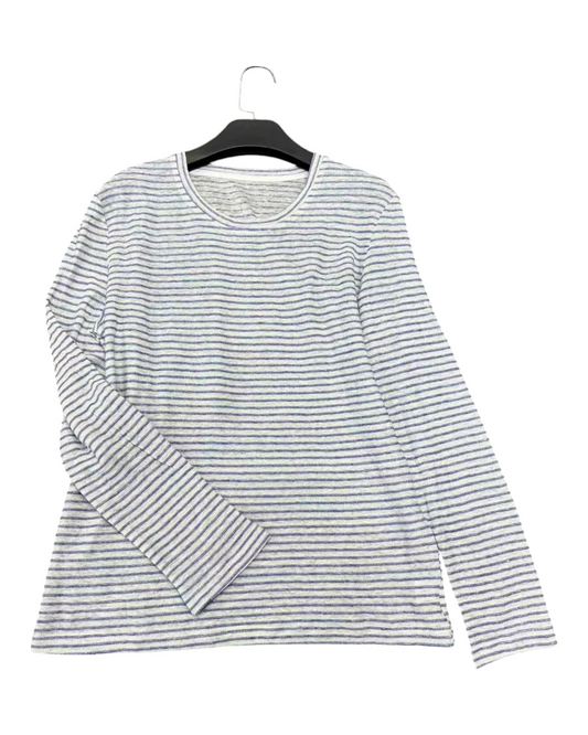 Striped Linen Long-Sleeved Top