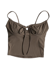 Satin Cami Top with Adjustable Straps & Ruched Bust – Lightweight Camisole