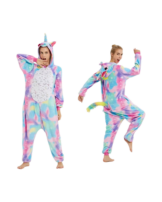Unicorn Plush Onesie – Cozy Fleece Pajamas for Kids & Adults
