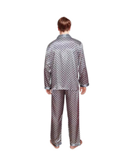 Soft Silk Satin Men Pajama Set – Long Sleeve Button-Down Sleepwear