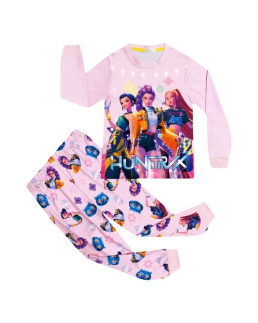 Kids K-Pop Demon Hunters Print Cotton Pyjamas Set
