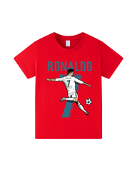Ronaldo CR7 Graphic Print Kids Short Sleeve Crew Neck T-Shirt