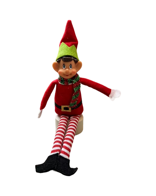 Festive Christmas Elf Holiday Doll Shelf  Decoration