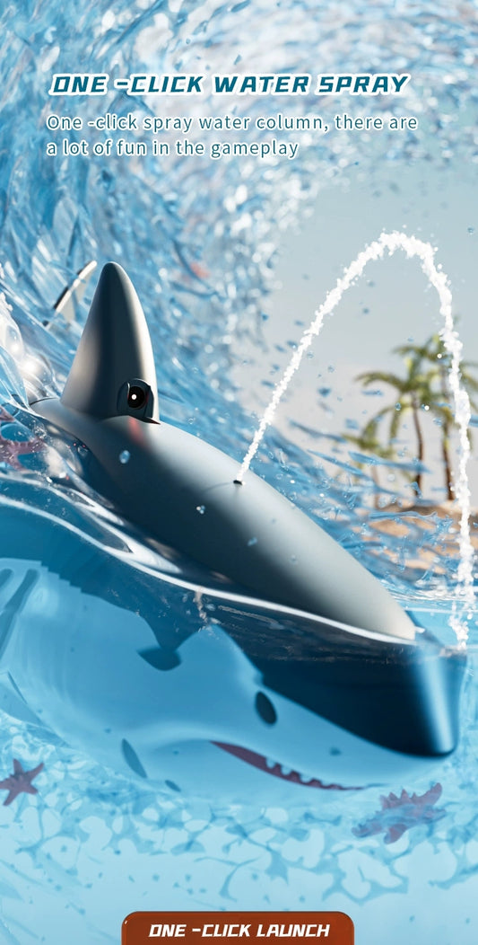 Remote Control Shark Toy with Light and Water Spray