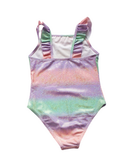 Metallic Vibrant Patterned One-Piece Swimsuit