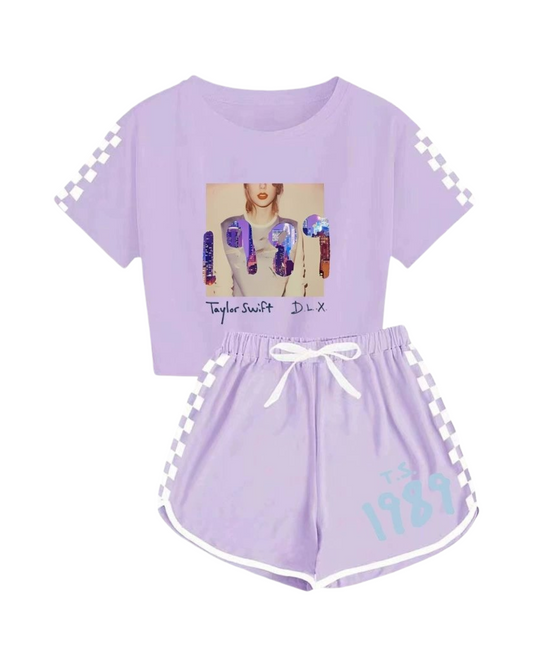 Taylor Swift Print Cotton Top with Short Set
