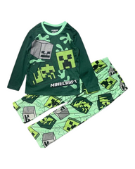 Boys' Pyjamas with Green Minecraft Patterns