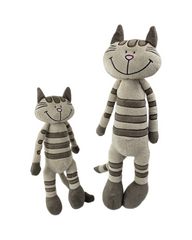 Striped Knitted Cat Stuffed Animal Toy