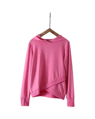 Cozy Pastel Pink Girls Pullover Hoodie