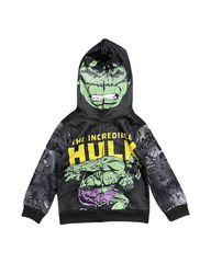 Green Superhero Print Kids Graphic Pullover Hoodie