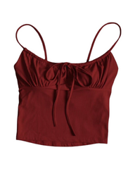 Satin Cami Top with Adjustable Straps & Ruched Bust – Lightweight Camisole