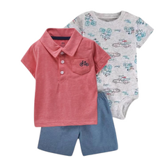 Baby Boys' Patterned Three-Piece Outfit Set